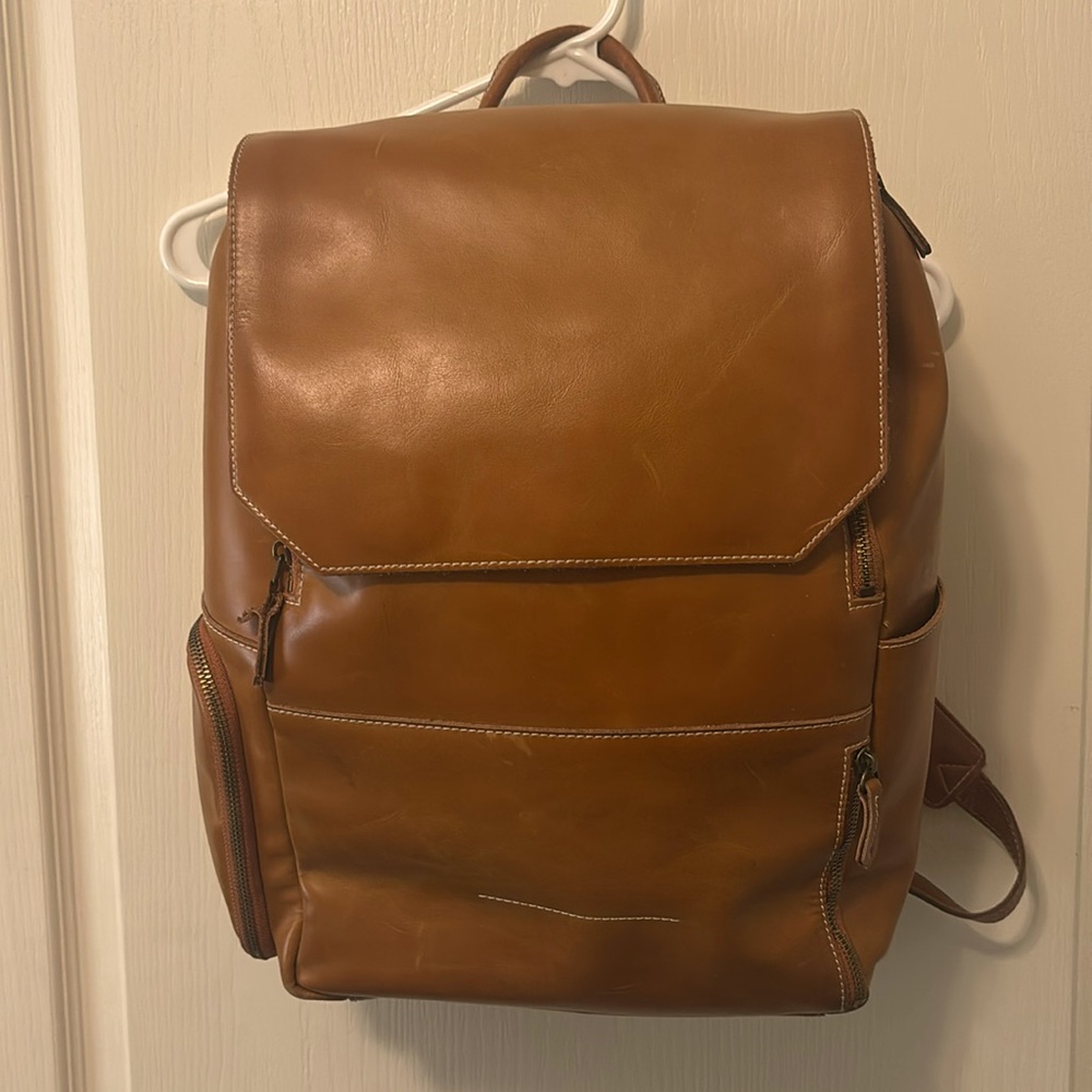 Atlas Supply Co. Minimal Penny Genuine Leather Backpack